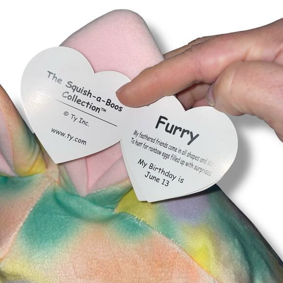 Ty Squish A Boos Plush Furry Easter Bunny Pillow Nursery Decor Baby Shower 18" - Picture 10 of 13